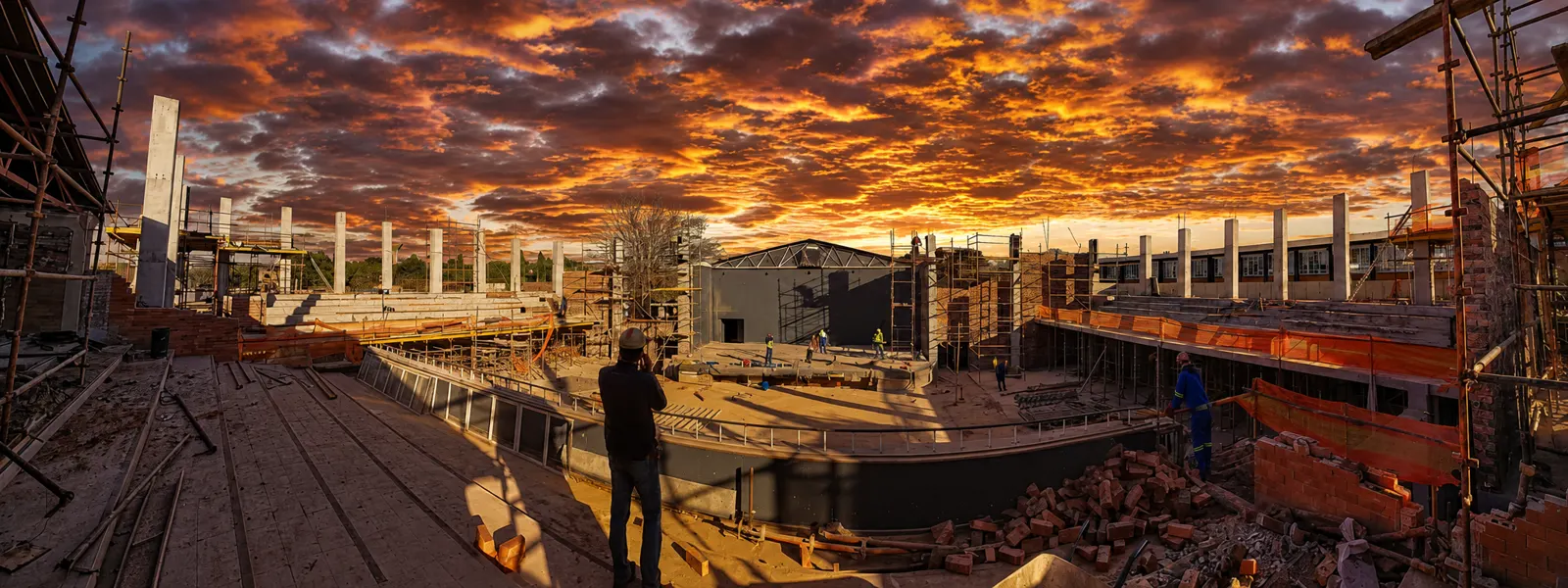 Wide view of a Jubilee construction site
