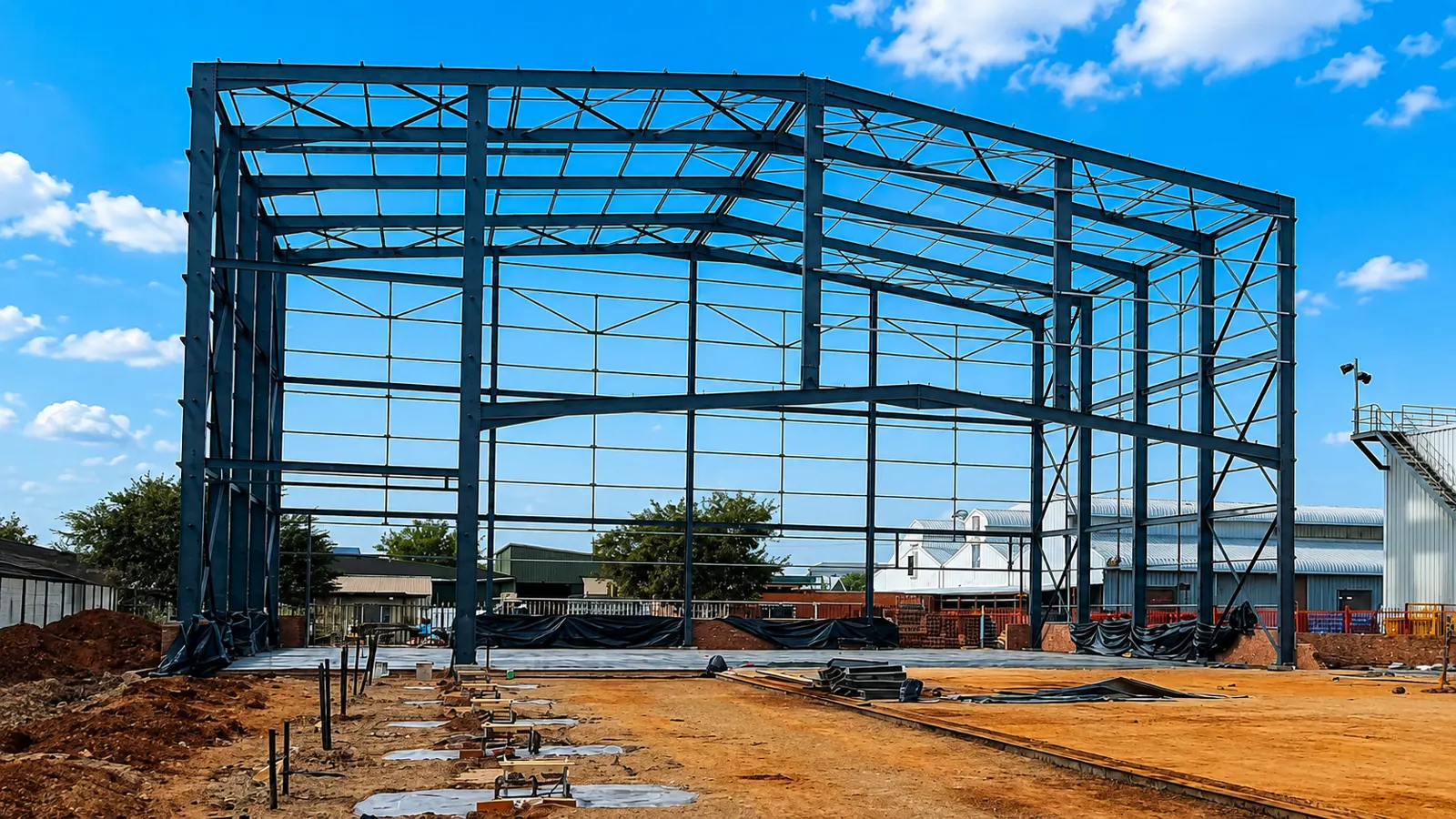 Steel portal frame erected by Jubilee on site